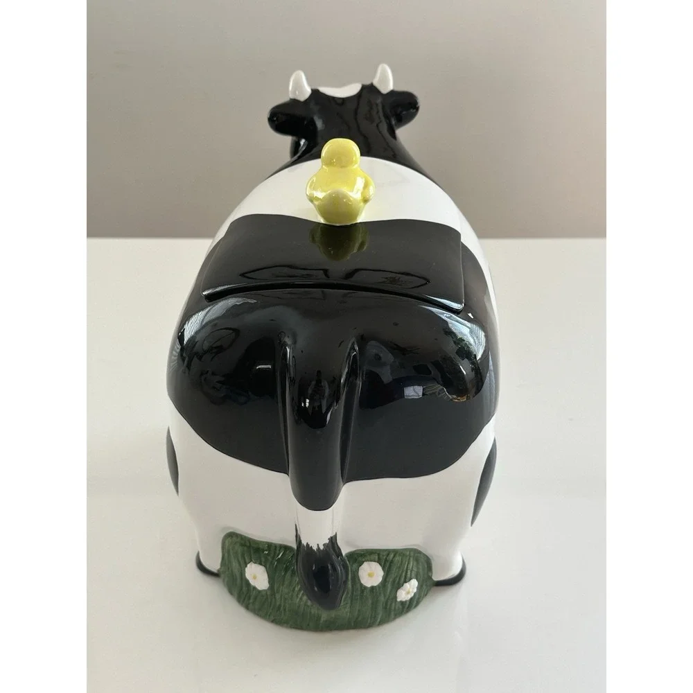 Cooks Club Kitchen Black And White Cow And Chick Vintage Cookie Jar